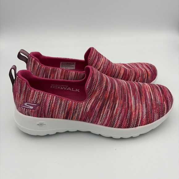 Skechers Go Walk GoGa Max Sneakers Women's 6.5 Pink Multi Striped Slip On Casual - Picture 3 of 14